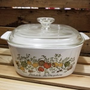 Vintage '72 - '79 Corning Ware French Spice of Life 3Qt 8" Square casserole